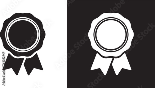 Award ribbon emblem graphic for recognition and achievement two variations included