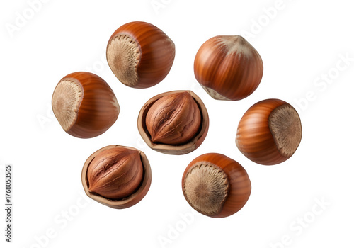 Wallpaper Mural Floating Hazelnuts and Slices PNG Isolated on Transparent Background. Dynamic, Weightless Nut, Ingredient, and Food Advertising Graphic Element Torontodigital.ca