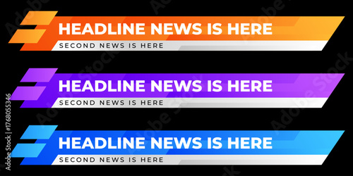 Headline News Banners Set Dynamic Designs for News Broadcasts and Media Presentations