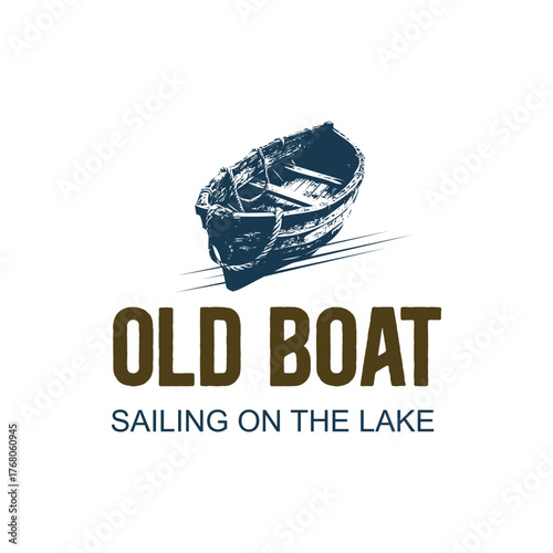 Nautical themed logo featuring a classic boat design with a rustic aesthetic and vintage appeal