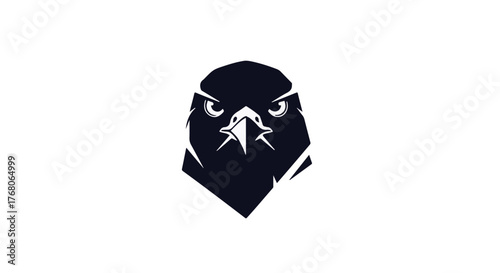 Intense dark silhouette of a hawk's face, symbolizing power and focus