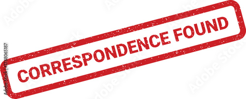 Red rectangular stamp visual with grunge texture indicating important written communication has been located