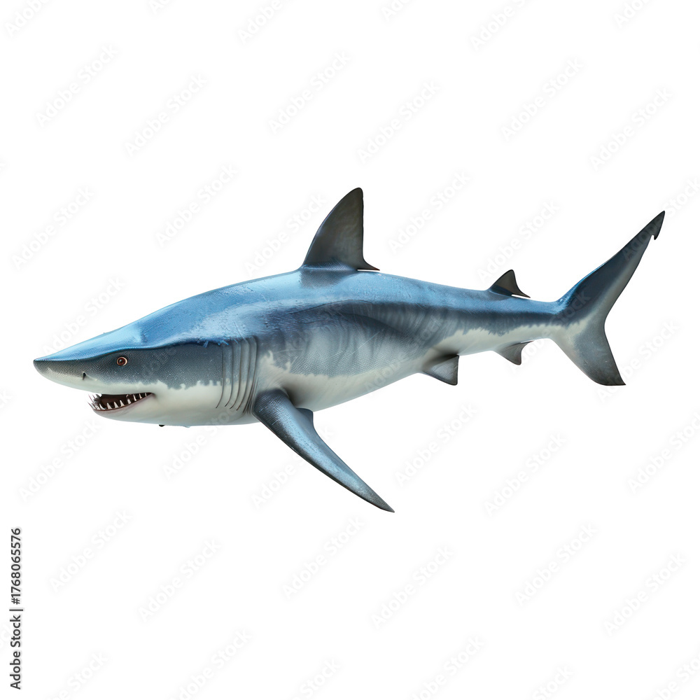 Obraz premium A shark swimming in the ocean. The marine life concept of aquatic animals.