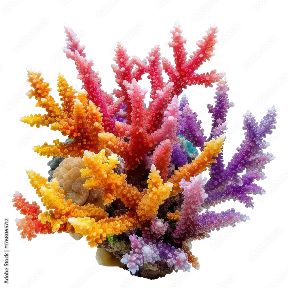 Naklejka premium A vibrant coral reef with a variety of colors and textures.