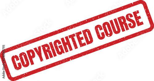 Red textured rectangular rubber stamp indicating a legally protected learning course or educational material