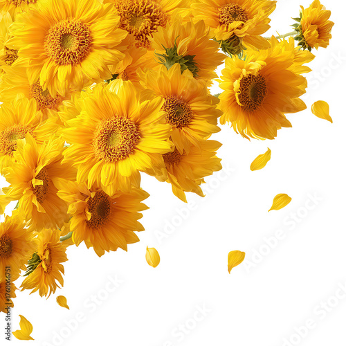 Sunflower border png blooming sunflowers png yellow petals png sunflower frame png floral border png sunflower decoration png falling petals png flower border png transparent background image