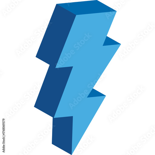 3d Blue Lightning Bolt Symbol Energy Power Icon Graphic Design