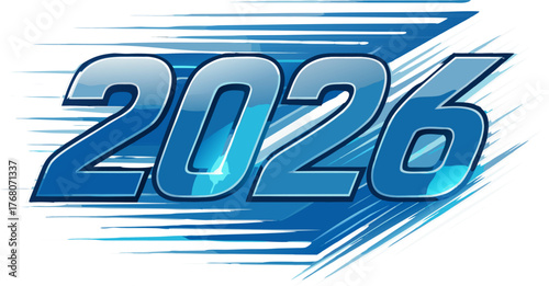 Futuristic 2026 design with a modern style, ideal for event promotion or celebratory graphics