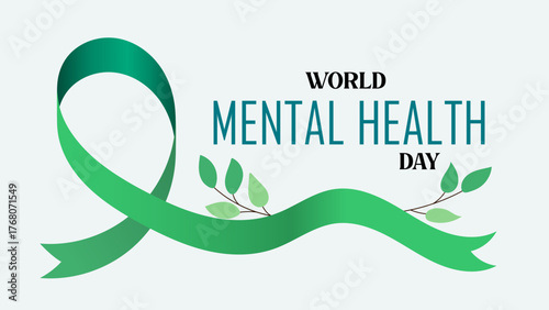 World mental health day greeting vector design