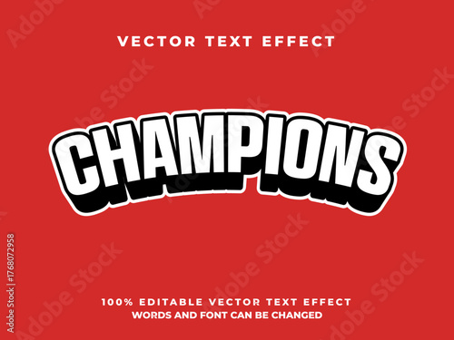 Champions Bold Editable Vector Text Effect