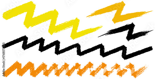 Dynamic zigzags brush strokes perfect for vibrant designs and artistic presentations originally vector