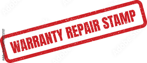 Distressed red rectangle stamp prominently displaying the Warranty Repair Stamp text for service records