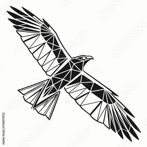 Geometric eagle illustration with sharp angles