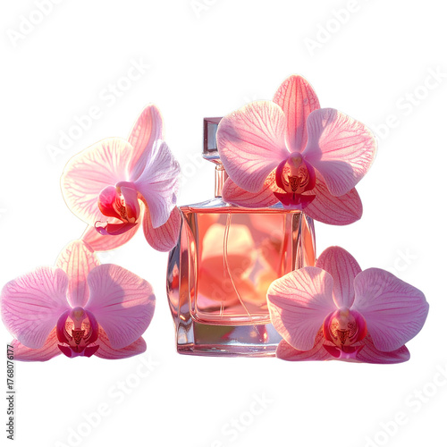  Floral perfume bottle with orchid flowers