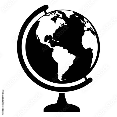 Elegant black and white globe vector illustration scalable design for global concepts vector