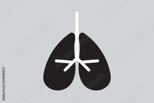 Lung Icon, Breath lungs vector on white background.