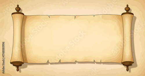 Ancient scroll parchment background, vintage paper texture, blank document template
