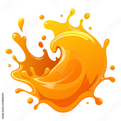 Dynamic vibrant orange liquid splash vector illustration scalable eps icon vector
