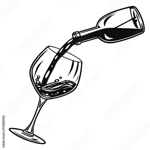 wine glass and bottle