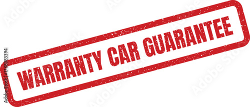 Grunge rubber stamp indicating WARRANTY CAR GUARANTEE for vehicle assurance and service contracts