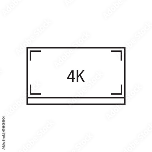 4k resolution monitor screen technology icon vector element design