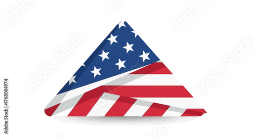 Veterans Day Folded Flag Icon – Honor and Respect Vector