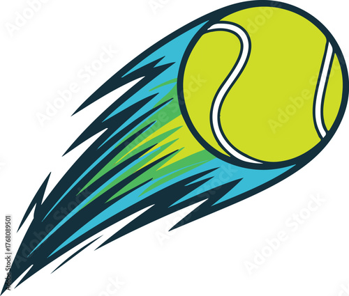 Tennis Ball Speed Trail Sport Icon Fast Moving Game Equipment Competition Vector