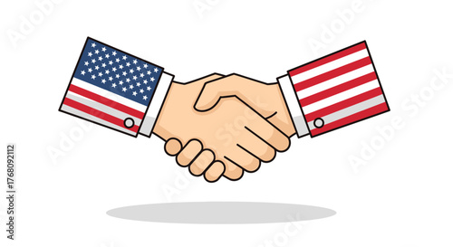 Veterans Day Handshake Icon – Unity and Gratitude Symbol Vector