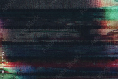 Noisy VHS effect hd tv screen glitch distorted flickering lines pixellate screen noise grainy texture, analog tv bad signal problem broadcasting error screen play pause effect  © Sami