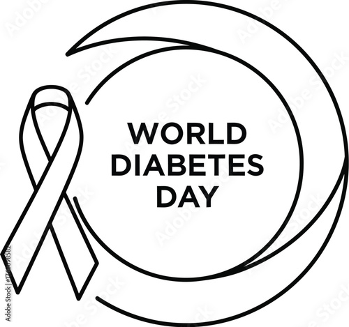 Vector art of world diabetes day ribbon symbol design