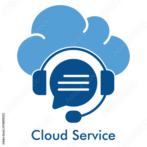 Cloud Service Icon. Outline Color Icon Style. Vector Illustration for Online Platform and Network Solution Concept.