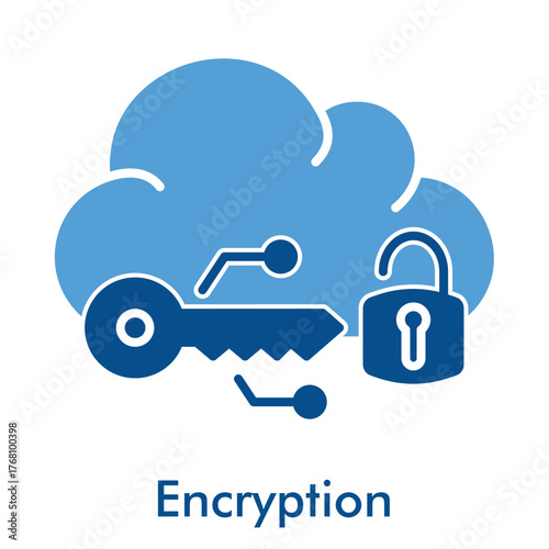 Encryption Icon. Outline Color Icon Style. Vector Illustration for Cybersecurity and Data Protection Concept.