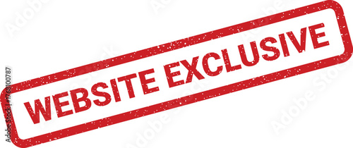 Textured rubber stamp badge displaying website exclusive text, highlighting unique offers available only online