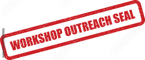 Textured rubber stamp symbol showing a workshop outreach seal of final agreement status