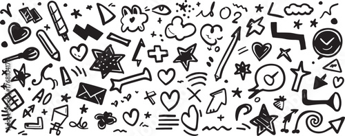 Abstract Hand Drawn Doodle Elements Vector Set

Modern Ink Brush Shapes and Symbols Collection

Creative Abstract Marks and Scribble Design Pack