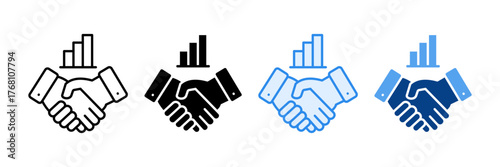 Business Partnership Icon Set Multiple Style Collection