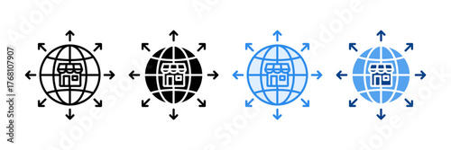 Market Expansion Icon Set Multiple Style Collection