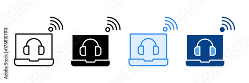 Business Communication Channel Icon Set Multiple Style Collection