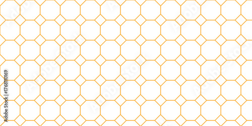 simple orange outline octagon pattern for banner poster background.