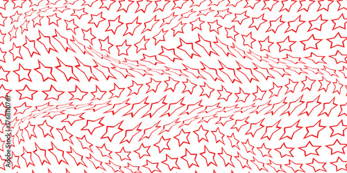 simple red outline star wave pattern for banner poster background.