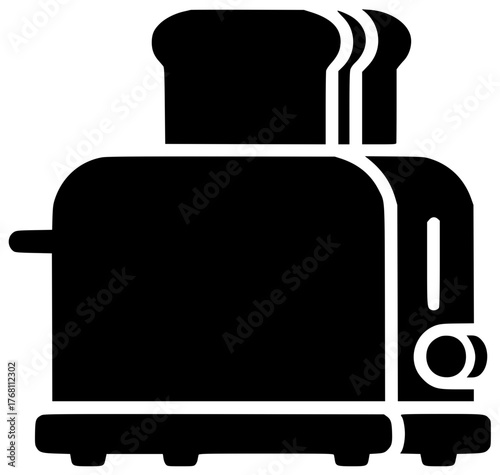 bread illustration food silhouette breakfast logo toast icon morning outline toaster slice bakery hot fresh french sandwich lunch machine shape and vector graphic background