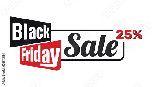 Black Friday Sale Banner Design with 25% Discount Offer