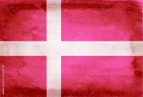 デンマーク　国　旗　和紙　背景