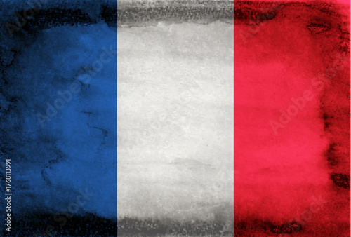 フランス　国　旗　和紙　背景