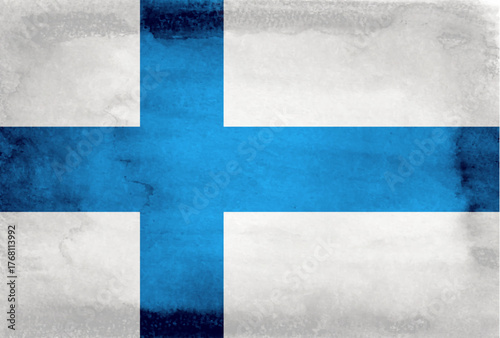 フィンランド　国　旗　和紙　背景