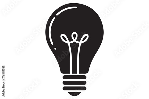 Light bulb icon illustrated with editable one line drawing for modern vector art
