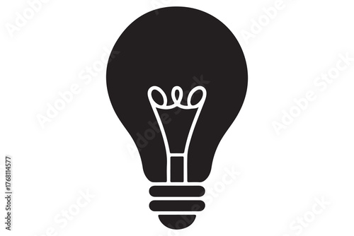 Light bulb icon illustrated with editable one line drawing for modern vector art
