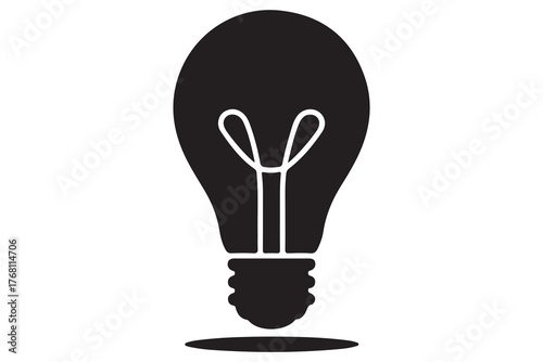 Light bulb icon illustrated with editable one line drawing for modern vector art
