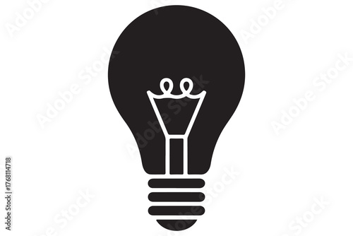Light bulb icon illustrated with editable one line drawing for modern vector art
