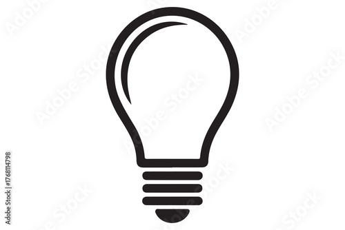 Light bulb icon illustrated with editable one line drawing for modern vector art
